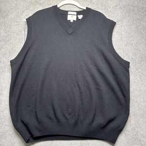 Viyella Patrick James Merino Wool Vest Black Classic Old Money Preppy XXL‎